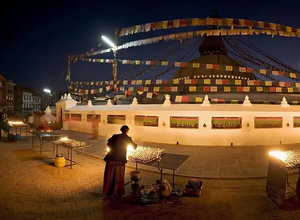 Boudha, a large Tibetan stupa at Bodhnath