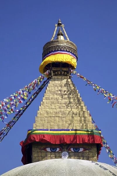 Boudhanath Stupa, ancient holy Buddhist site and UNESCO World Heritage Site