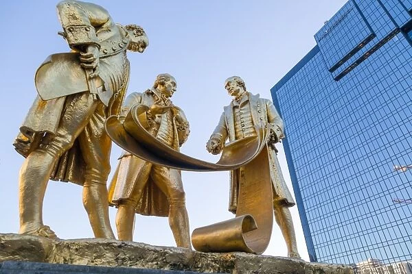 Boulton, Murdoch and Watt Statue, Birmingham, West Midlands, England, United Kingdom