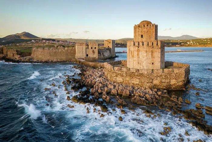 Framed Print : Bourtzi of Methoni castle, drone aerial view, in the sea, Methoni, Peloponnnese, Greece Framed Print : Bourtzi of Methoni castle, drone aerial view, in the sea, Methoni, Peloponnnese, Greece