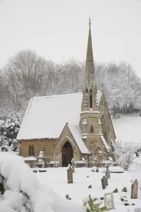 Framed Print : Box cemetery chapel after heavy snow, Box, Wiltshire, England, United Kingdom, Europe Framed Print : Box cemetery chapel after heavy snow, Box, Wiltshire, England, United Kingdom, Europe