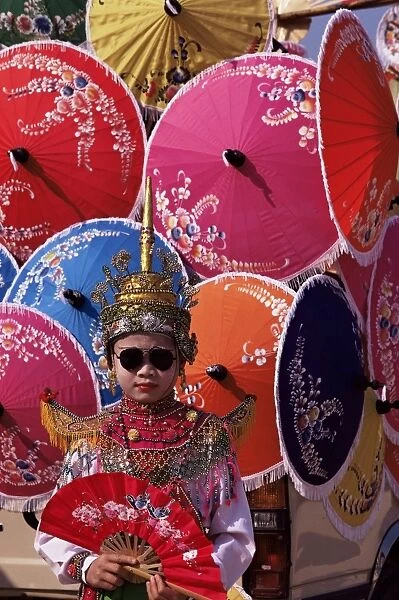 Boy in Shan costume at Handicraft Festival