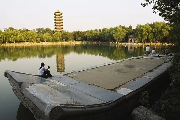 Boya Tower pagoda within the grounds of Beijing University, Haidian district