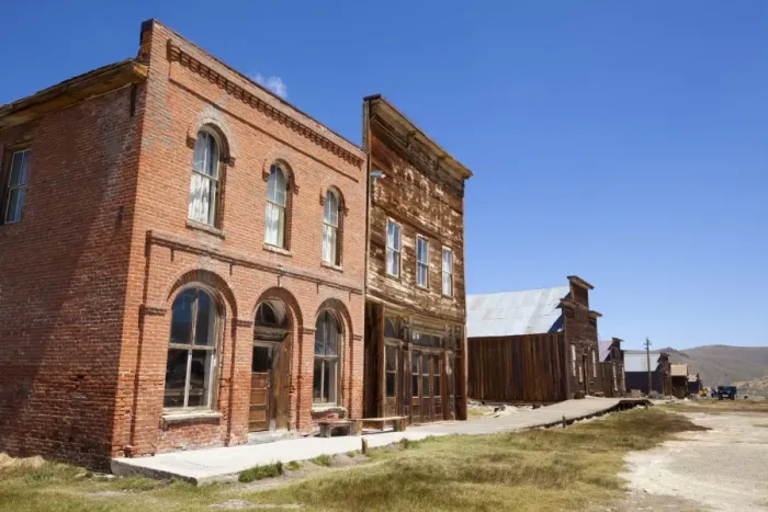 Framed Print : Brick Post Office and Dechambeau hotel, next to the wooden IOOF or Bodie Odd Fellows Lodge Framed Print : Brick Post Office and Dechambeau hotel, next to the wooden IOOF or Bodie Odd Fellows Lodge
