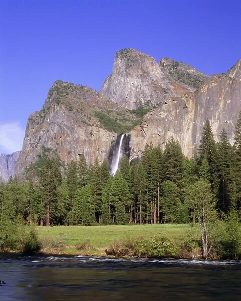 Bridalveil Falls and Yosemite Valley