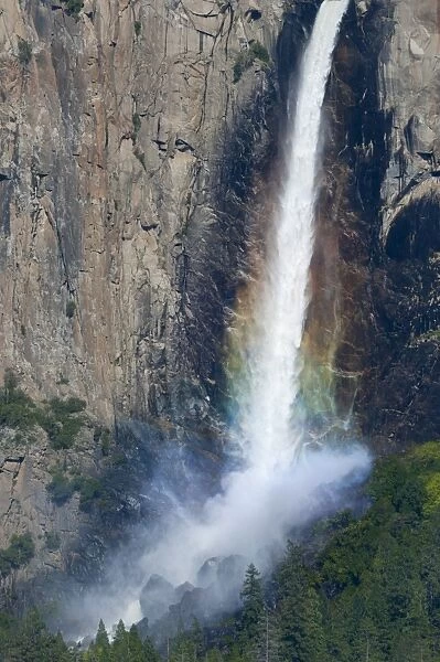 Bridesveil Falls with rainbow, Yosemite National Park, UNESCO World Heritage Site