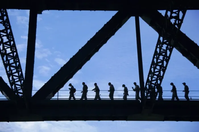 Framed Print : Bridge climb participants in silhouette, Sydney Harbour Bridge, Sydney Framed Print : Bridge climb participants in silhouette, Sydney Harbour Bridge, Sydney