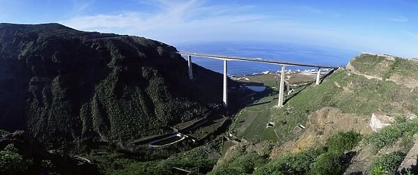Bridge for GC2 above San Felipe, north coast, Gran Canaria, Canary Islands
