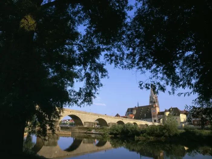 Framed Print : Bridge over the River Main Framed Print : Bridge over the River Main