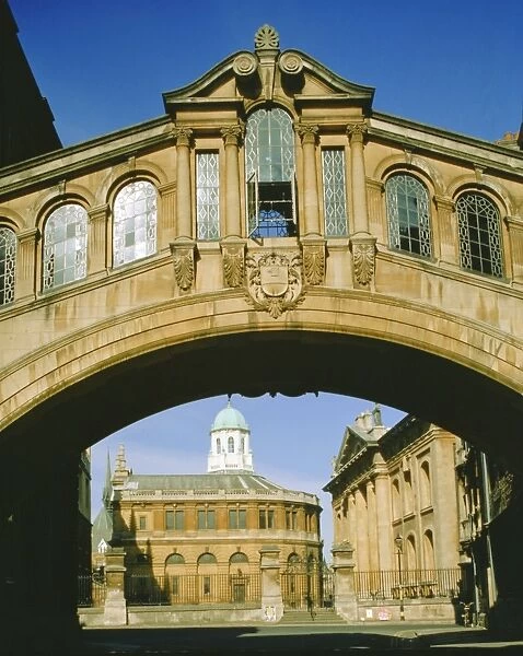 Bridge of Sighs and the Sheldonian Theatre, Oxford, Oxfordshire, England, UK