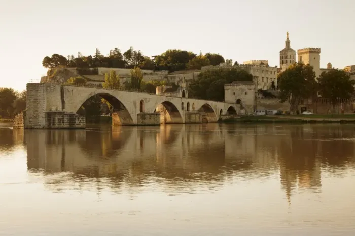 Framed Print : Bridge St. Benezet over Rhone River with Notre Dame des Doms Cathedral and Papal Palace Framed Print : Bridge St. Benezet over Rhone River with Notre Dame des Doms Cathedral and Papal Palace
