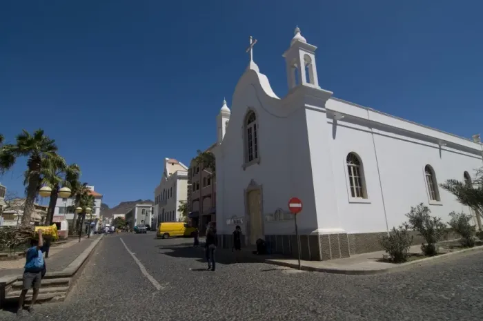 Framed Print : Bright church in San Vincente, Mindelo, Cape Verde Islands, Africa Framed Print : Bright church in San Vincente, Mindelo, Cape Verde Islands, Africa