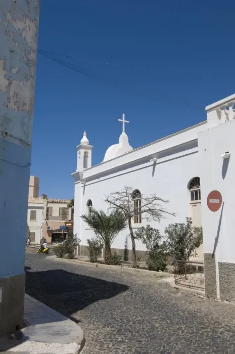 Framed Print : Bright church in San Vincente, Mindelo, Cape Verde Islands, Africa Framed Print : Bright church in San Vincente, Mindelo, Cape Verde Islands, Africa