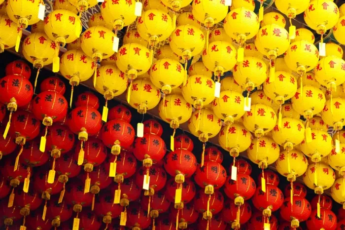 Framed Print : Brightly coloured yellow and red Chinese lanterns at Kek Lok Si Temple, Penang, Malaysia, Southeast Asia, Asia Framed Print : Brightly coloured yellow and red Chinese lanterns at Kek Lok Si Temple, Penang, Malaysia, Southeast Asia, Asia