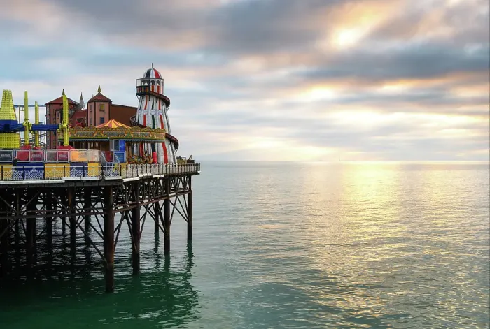 Framed Print : Brighton Palace Pier at sunset, City of Brighton and Hove, East Sussex, England, United Kingdom Framed Print : Brighton Palace Pier at sunset, City of Brighton and Hove, East Sussex, England, United Kingdom