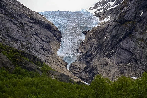 Briksdal glacier, one of the most accessible and best known arms of the Jostedalsbreen
