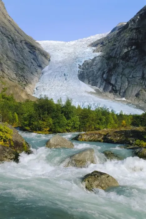 Framed Print : Briksdalbreen Glacier near Olden Framed Print : Briksdalbreen Glacier near Olden
