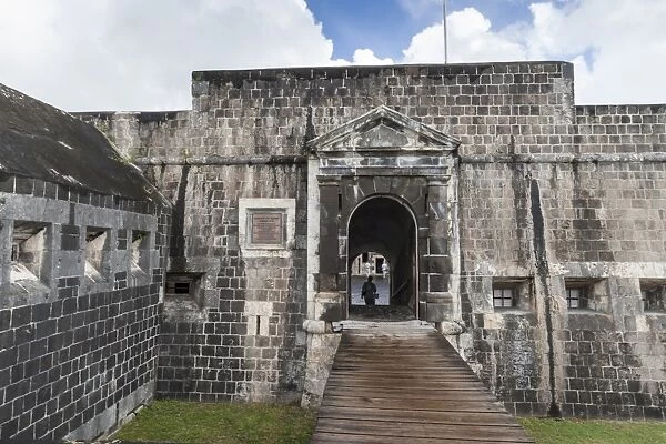 Brimstone Hill Fortress entrance to courtyard, UNESCO World Heritage Site, St. Kitts, St. Kitts and Nevis, West Indies, Caribbean, Central America