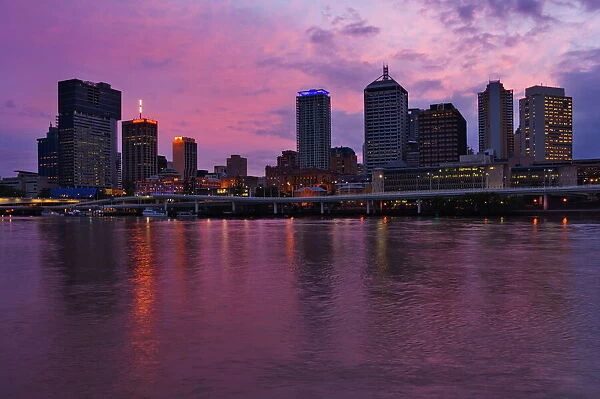 Brisbane skyline and Brisbane River, Queensland, Australia, Pacific
