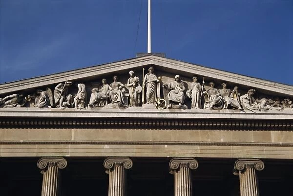 Detail from the British Museum facade, London, England, United Kingdom, Europe