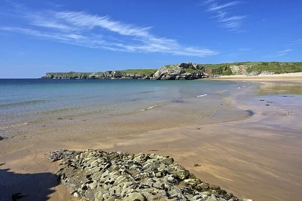 Broad Haven beach in spring sunshine, Pembrokeshire National Park, Wales