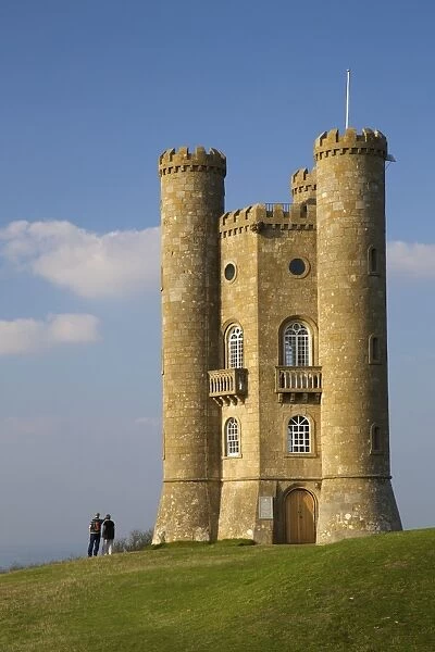Broadway Tower in autumn sunshine, Cotswolds, Worcestershire, England, United Kingdom, Europe