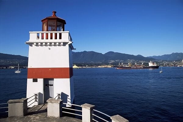 Broghton Point lighthouse, Vancouver, British Columbia, Canada, North America