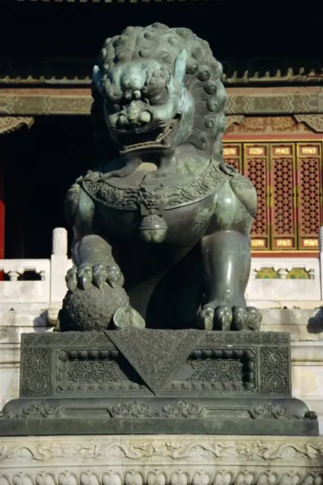 Framed Print : Bronze lion statue, Forbidden City, Beijing, China, Asia Framed Print : Bronze lion statue, Forbidden City, Beijing, China, Asia