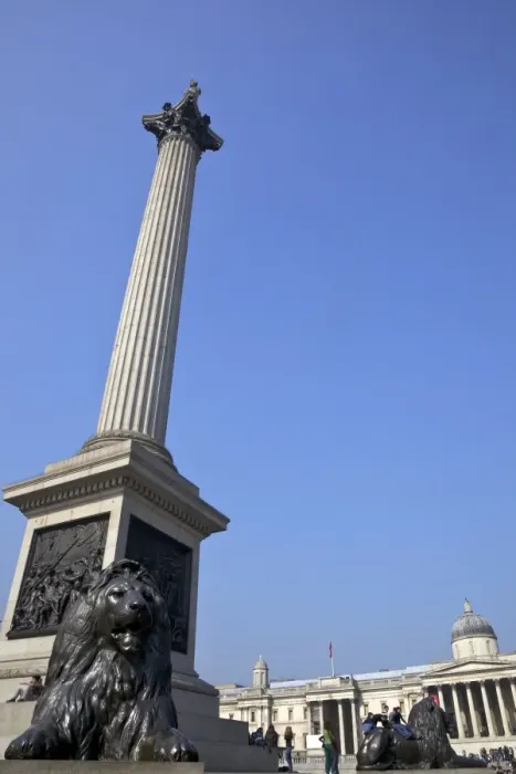 Framed Print : Bronze lion statues by Sir Edwin Landseer, Nelsons Column and National Gallery, Trafalgar Square, London, England, United Kingdom, Europe Framed Print : Bronze lion statues by Sir Edwin Landseer, Nelsons Column and National Gallery, Trafalgar Square, London, England, United Kingdom, Europe