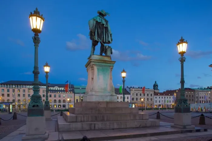 Framed Print : Bronze statue of the town founder Gustav Adolf at dusk, Gustav Adolfs Torg, Gothenburg, Sweden, Scandinavia, Europe Framed Print : Bronze statue of the town founder Gustav Adolf at dusk, Gustav Adolfs Torg, Gothenburg, Sweden, Scandinavia, Europe