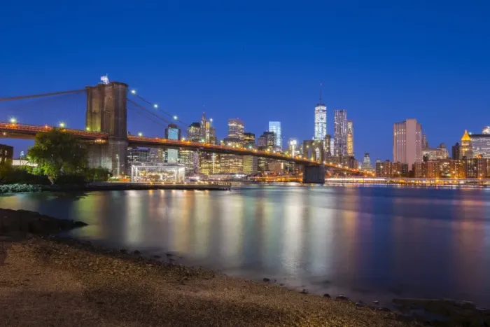 Framed Print : Brooklyn Bridge over East River, Lower Manhattan skyline, including Freedom Tower Framed Print : Brooklyn Bridge over East River, Lower Manhattan skyline, including Freedom Tower
