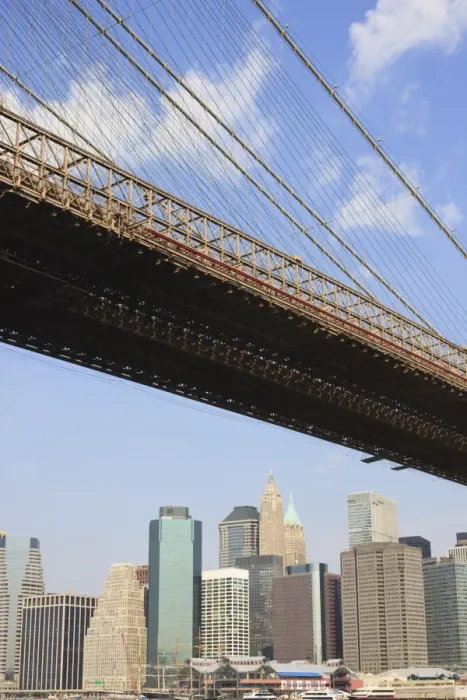 Framed Print : Brooklyn Bridge, and Lower Manhattan skyline, New York City, New York, United States of America Framed Print : Brooklyn Bridge, and Lower Manhattan skyline, New York City, New York, United States of America