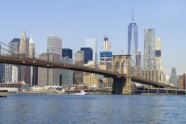 Brooklyn Bridge and Manhattan skyline, New York City, United States of America, North