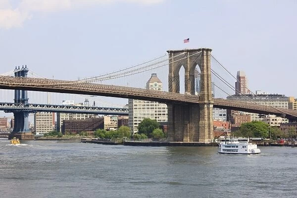 Brooklyn Bridge spanning the East River, New York City, New York, United States of America