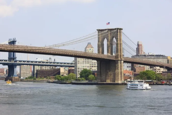 Framed Print : Brooklyn Bridge spanning the East River, New York City, New York, United States of America Framed Print : Brooklyn Bridge spanning the East River, New York City, New York, United States of America