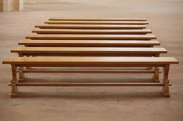 Brou royal monastery benches, Bourg en Bresse, Ain, France, Europe
