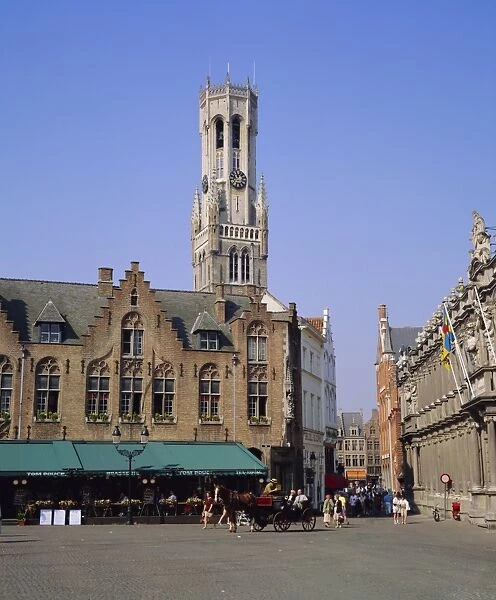 Bruges Square and Belfrey Tower, Bruges, Belgium