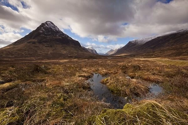 Buachaille Etive Beag, and small lochan at the top of Glen Coe, Rannoch Moor