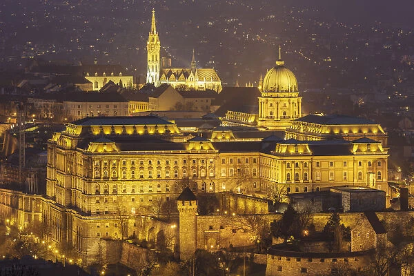 Buda Castle, the historic seat of the Hungarian kings in Budapest, dating from the
