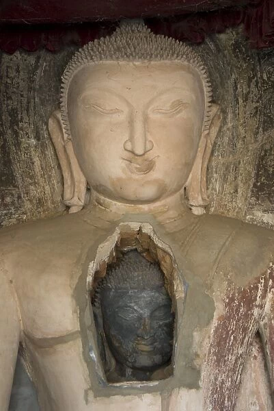 Buddha inside a Buddha statue, Hnat Htat Sintu Pahto, Bagan (Pagan), Myanmar (Burma), Asia