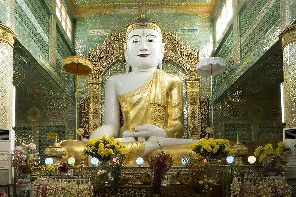 Buddha inside a temple on Sagaing hill, Sagaing, Myanmar (Burma), Southeast Asia