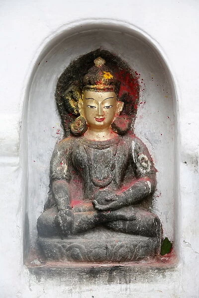 Buddha of knowledge, Swayambhunath Temple, Kathmandu, Nepal, Asia