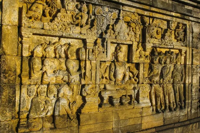 Framed Print : Buddha reliefs in the temple complex of Borobodur, UNESCO World Heritage Site, Java, Indonesia, Southeast Asia, Asia Framed Print : Buddha reliefs in the temple complex of Borobodur, UNESCO World Heritage Site, Java, Indonesia, Southeast Asia, Asia