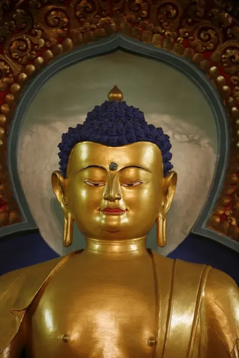 Framed Print : Buddha statue at Vajradhara-Ling temple, Aubry-le-Panthou, Orne, France, Europe Framed Print : Buddha statue at Vajradhara-Ling temple, Aubry-le-Panthou, Orne, France, Europe