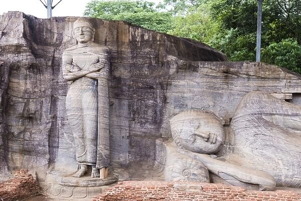 Buddha statues, Gal Vihara Rock Temple, Polonnaruwa, UNESCO World Heritage Site, Sri Lanka, Asia