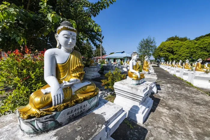 Framed Print : Buddhas lining up, Aung Zay Yan Aung Pagoda, Myitkyina, Kachin state, Myanmar (Burma) Framed Print : Buddhas lining up, Aung Zay Yan Aung Pagoda, Myitkyina, Kachin state, Myanmar (Burma)
