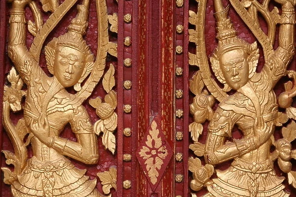 Buddhist deities at Wat Siphoutthabath, Luang Prabang, Laos, Indochina, Southeast Asia
