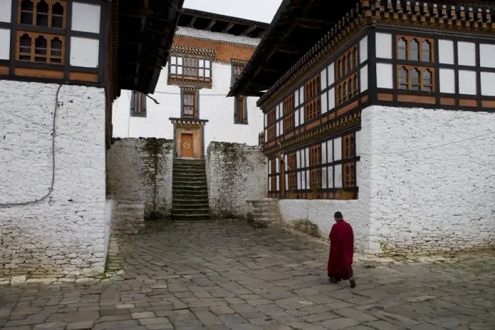 Framed Print : Buddhist monk in monastery, Bumthang, Bhutan, Asia Framed Print : Buddhist monk in monastery, Bumthang, Bhutan, Asia