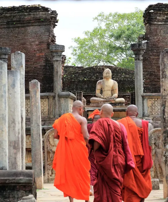 Framed Print : Buddhist monks in front of seated Buddha in Vatadage building, The Quadrangle, ancient city of Polonnaruwa, UNESCO World Heritage Site, Sri Lanka, Asia Framed Print : Buddhist monks in front of seated Buddha in Vatadage building, The Quadrangle, ancient city of Polonnaruwa, UNESCO World Heritage Site, Sri Lanka, Asia