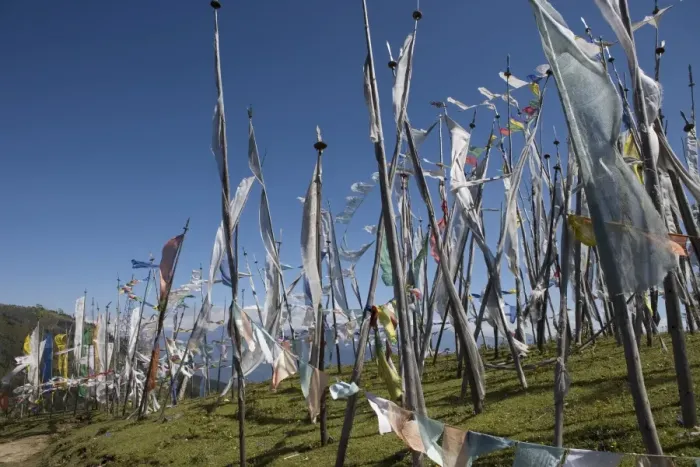 Framed Print : Buddhist prayer flags on Cheli La Pass, 3810m, from Paro to Haa Valley Framed Print : Buddhist prayer flags on Cheli La Pass, 3810m, from Paro to Haa Valley